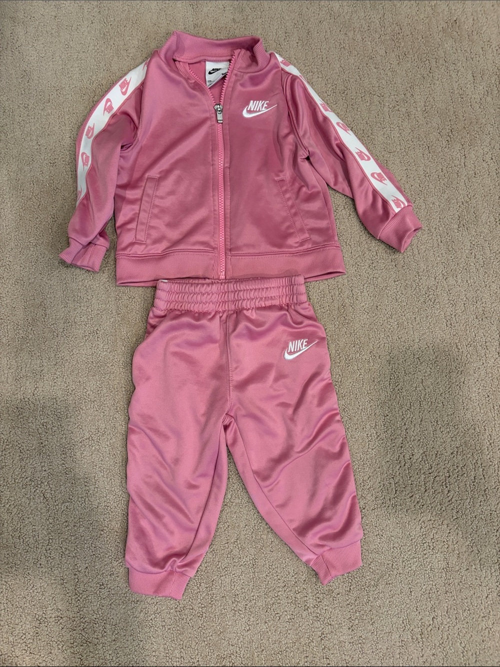 Nike Baby Dri-fit Pink Track Suit (Jacket & Joggers Set) 24 months